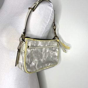 Coach Demi Stripe sm monogram canvas shoulderbag